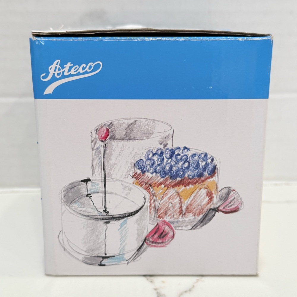Ateco ROUND FOOD RINGS MOLD SET 4pc, 3-1/2" Stainless Steel Silicone Handle 4952